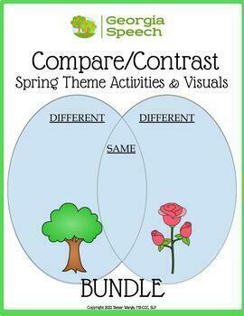 Preview of Spring Theme- Compare/Contrast Activities and Visuals- Speech Therapy BUNDLE