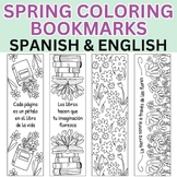 Spring Theme Doodle Coloring Bookmarks in Spanish & English