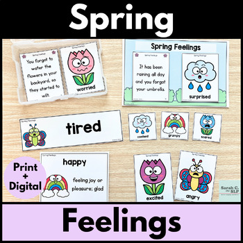 Preview of Spring Theme Feelings or Emotions Activities for Speech & Language Therapy