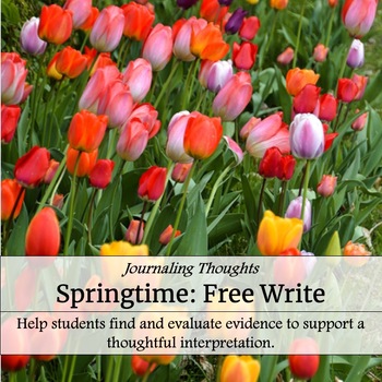 Preview of Spring Themed Free Write or Journaling Prompts with Rubrics