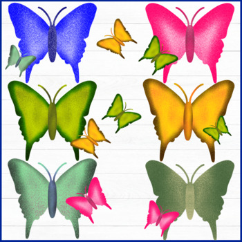 Spring Theme Glitter Butterfly Clip Art Set HQ :) by FunnyArti | TPT