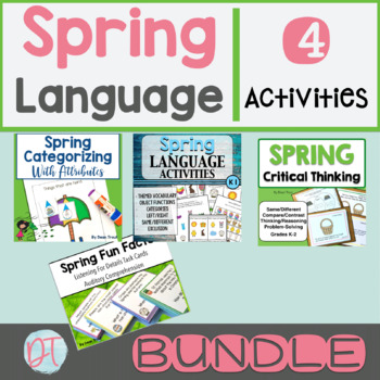Preview of Spring Theme Language Activities | BUNDLE | Speech Therapy