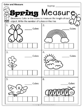 Preview of Spring Theme Measurement Printable for Prekindergarten and Kindergarten
