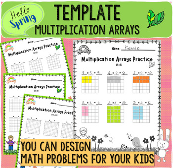 Preview of Spring Theme Multiplication Arrays Template (Blank Grids Template)