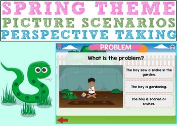 Preview of Spring Theme - Picture Scenarios (Perspective Taking) Boom Cards