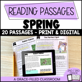 Preview of Spring  Reading Passages Fiction and Nonfiction | Digital and Print