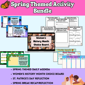 Preview of Spring Activity Bundle St Patrick's Day Women's History Month Upper Elementary