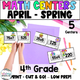 Spring Themed - April Math Centers for 4th Grade - Math Ga
