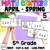 Spring Themed - April Math Centers for 5th Grade - Math Ga
