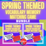 Spring Themed - Bilingual Vocabulary Memory Matching Game 