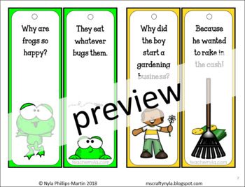 Spring Themed Bookmarks With Silly Joke Riddles By Nyla S Crafty Teaching