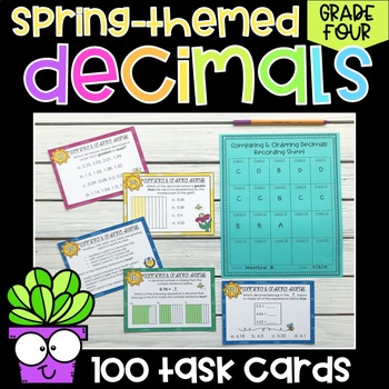 Preview of Spring-Themed Decimal Task Cards