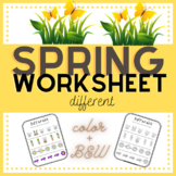 Spring Themed "Different" Worksheet
