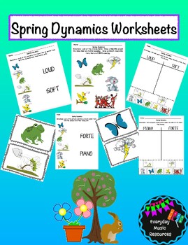 Preview of Spring Themed Dynamics Assessment Worksheets & Activity- Loud VS. Soft