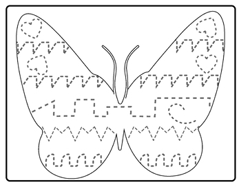 Spring-Themed Butterflies Shapes and Lines Tracing ''Prewriting Activity''