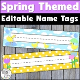 Spring Themed Editable Desk Name Tags | Name Plates