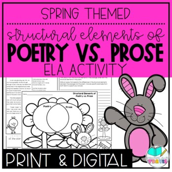 Preview of Spring Themed Elements of Poetry and Prose Reading & Writing Activity