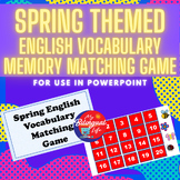 Spring Themed - English Vocabulary Memory Matching Game fo
