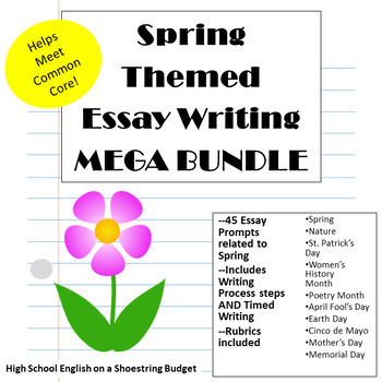 Preview of Spring Themed Essay Writing Mega Bundle, with Rubrics & Printables