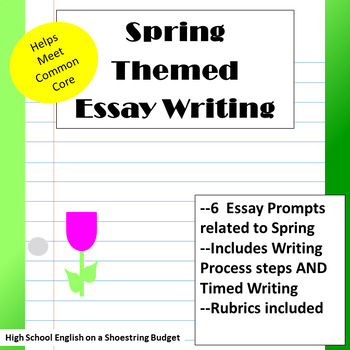 Preview of Spring Themed Essay Writing, w Rubrics & Printables