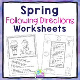 Spring Following Directions Worksheets for Speech and Lang
