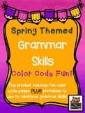Spring Themed Grammar Skills Color Code and Printable FUN!