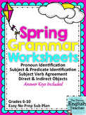 Spring Grammar Worksheets