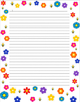 Spring Themed Lined Paper by Andrea Sparks | TPT