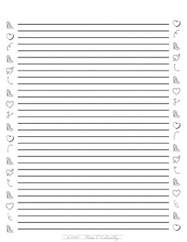 Primary Lined Writing Paper Printable-Spring Themed • Mrs E Virtually