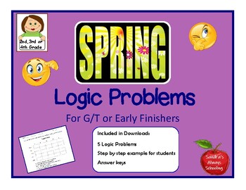 Preview of Spring Themed Logic Problems for G/T or Early Finishers