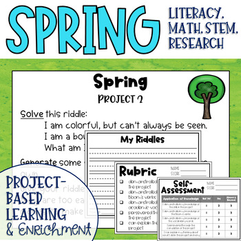 Preview of Spring Themed Makerspace Project Based Learning and Enrichment Task Cards