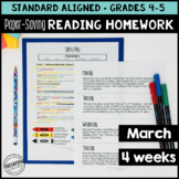 March Reading Homework for 4th & 5th PAPER-SAVING color te