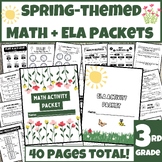 Spring-Themed Math & ELA Packet Bundle (Early Finishers/Mo