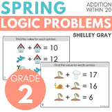 Spring-Themed Math Logic Problems, Puzzles for Addition to