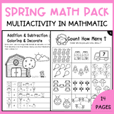 Summer Packets Math Workbook Spring Break Fun For Kindergarten - G.2 No-Prep