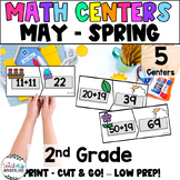 Spring Themed - May Math Centers for 2nd Grade - Math Game