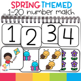 Spring Themed Number to Quantity Matching Number Flashcards 1-20