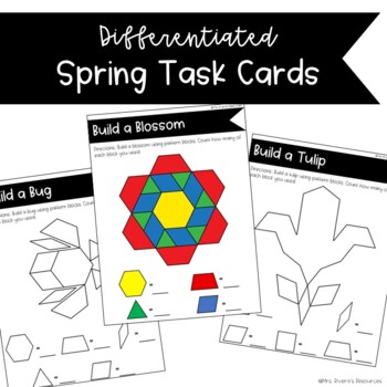 Preview of Spring Themed Pattern Block Task Cards