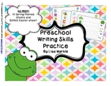 Preschool Writing Skills Practice Sheets Spring Themed NO PREP