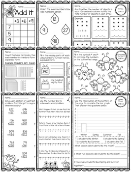 spring themed second grade math packet by the pedagogical pickle