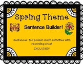 Spring Themed Sentence builder for pocket chart with recor