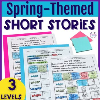 Preview of Spring Listening Comprehension Short Stories with Questions for Speech Therapy