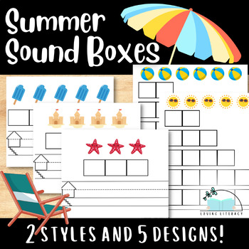 Preview of Summer Themed Sound Boxes - Phonemic Awareness - Spelling Boxes