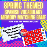 Spring Themed - Spanish Vocabulary Memory Matching Game fo