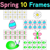 Spring Themed Ten Frames - Five Sets Flower Snail Butterfl