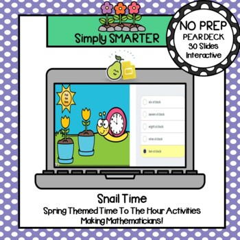Preview of Spring Themed Time To The Hour Pear Deck Activities