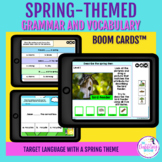 Spring-Themed Verbs and Vocabulary Grammar Activities Boom Cards