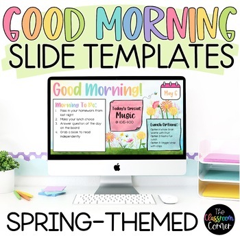 Preview of Spring-Themed Watercolor Good Morning Slides