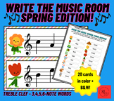 Spring-Themed Write The Room-Treble Clef For Your Music Room!