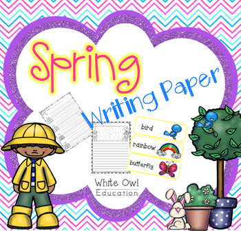 Spring Themed Writing Paper by White Owl EDU | TPT